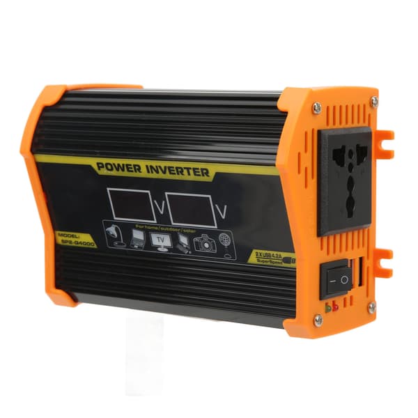 Modificeret sinusbølge-inverter 12V til 110V med dobbelte USB-porte spændingsdisplay køretøjsstrøminvertere til biler sort
