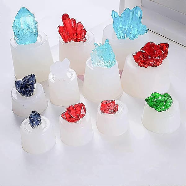 Crystal Cluster Silicone Epoxy Resin Mold DIY Craft Project 8 Pieces (Random Style) COLOR 5