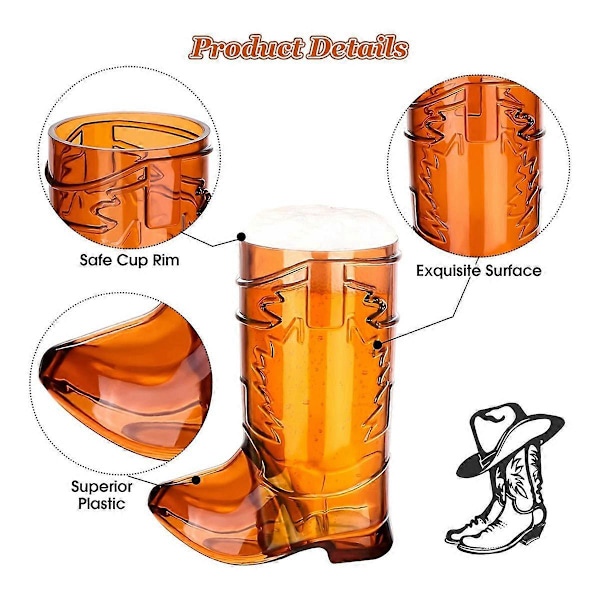 36 Stykker 3 cl Klare Cowboy Glas Mini Cowboy Brun