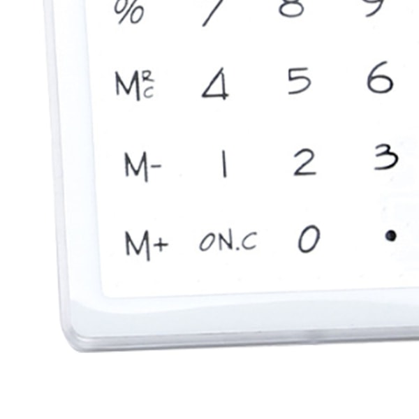 Solar Powered Lommeregner Touch Screen 8-cifret LCD Display Bærbar Transparent Lommeregner til Office School Home Hvid