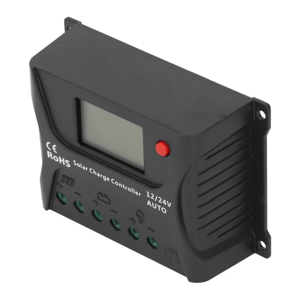 Solar Charge Controller PWM Afladningskontrol LED Display med USB 10A 12V 24V til Batteri