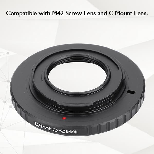 M42 / C Mount filmobjektiv til speilløse kameraer adapter med dobbel funksjon (M42/C M4/3)