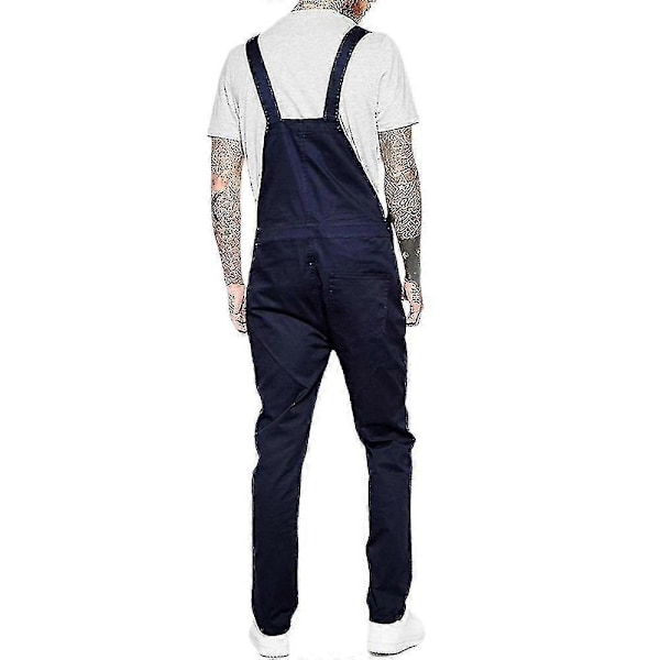 Miesten Slim Fit Denim Bib Haalari Romper Farkut Rento Työhaalarit Sininen XL