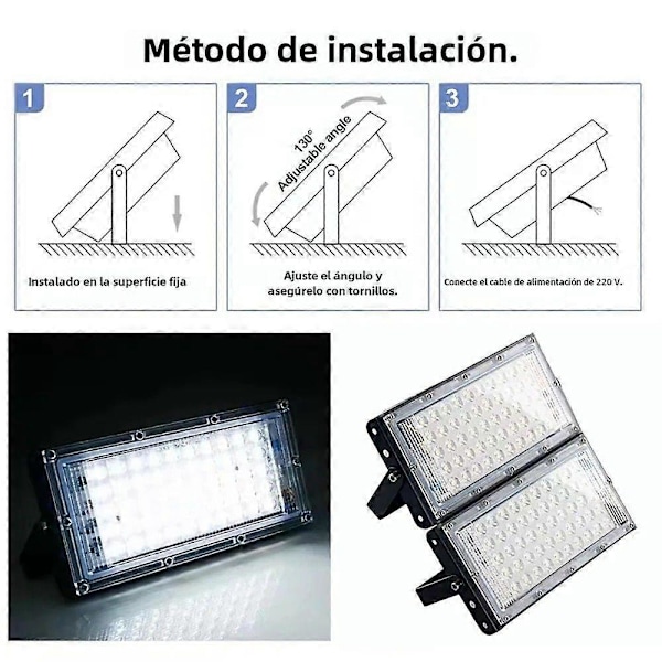 50W LED-valonheitin ulkokäyttöön vedenpitävä IP65 ulkoinen LED-projektori 220V 240V tarkennusvalo suuritehoinen valaistusvalo