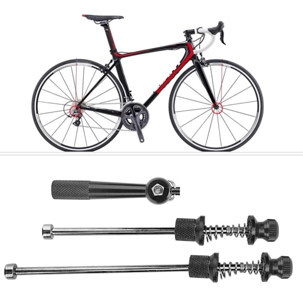 Alu-legering landevejscykel Anti-tyveri Quick Release spyd Hjul Låsesikkerhed (sort)