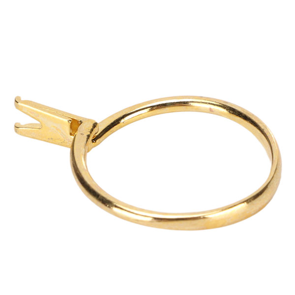 Blank Ring Base Stål Korte Fire Kløer Udsøgte blanke lette fingerringe Komponenter til gør-det-selv-håndværk Smykkefremstilling af guld