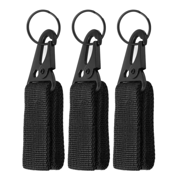 3st klätterkarbinhake självhäftande Design Slitstark Bärbar Kompakt Bärbar Praktisk Campingverktyg för OutdoorBlack