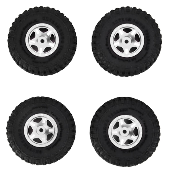 4 st 1 tum gummidäck aluminiumfälgar passar för Axial SCX24 90081 AXI00001 AXI00002 1/24 Crawler CarTitanium Färg