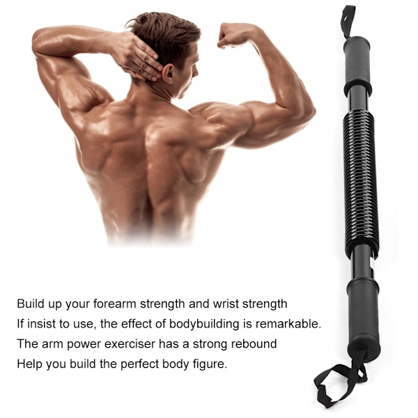 Arm Power Exerciser Spring Underarmsstyrke Muskeltræner Bryst Ekspander Fitnessudstyr Sort 50KG