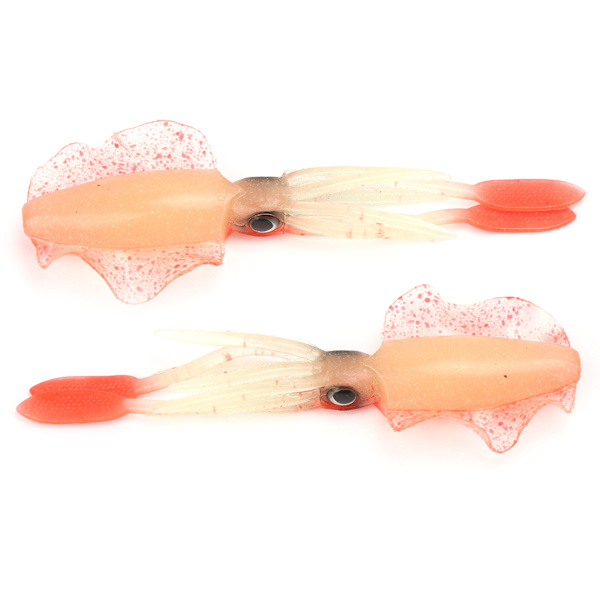 Lysende UV Blekksprut Fiske Lokke Octopus Myk Agns Fiske Lokke Silikon Wobbler Agns TackleOrange Lysende