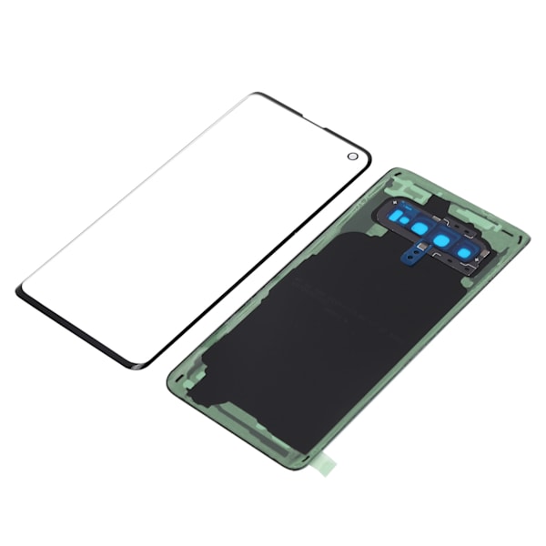 Samsung S10 G973 -puhelimen takalasin kansi ja ulompi lasipaneelin vaihto - Musta