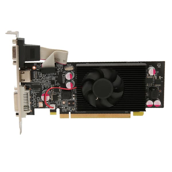 Desktop Grafikkort 1GB DDR2 64bit 589/800MHz PCI Express 2.0 Køleventilator Gaming Videokort til Computer Chassis 1GB DDR2 64bit