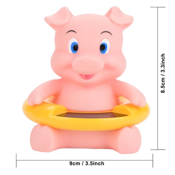 Babybadtermometer LED-temperaturdisplay Flytande Söt Djurtermometer Rosa Gris