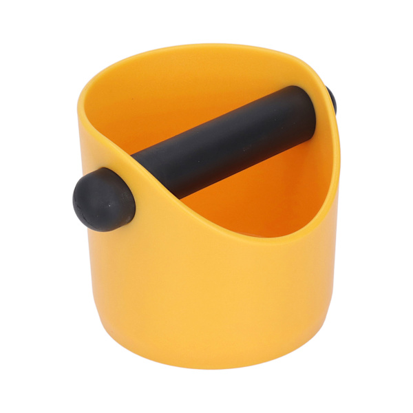 Kaffe Knock Box Plast Gummi Slip Grind Avfall Dump Bin med Bar för Kaffe Bar Kök Gul