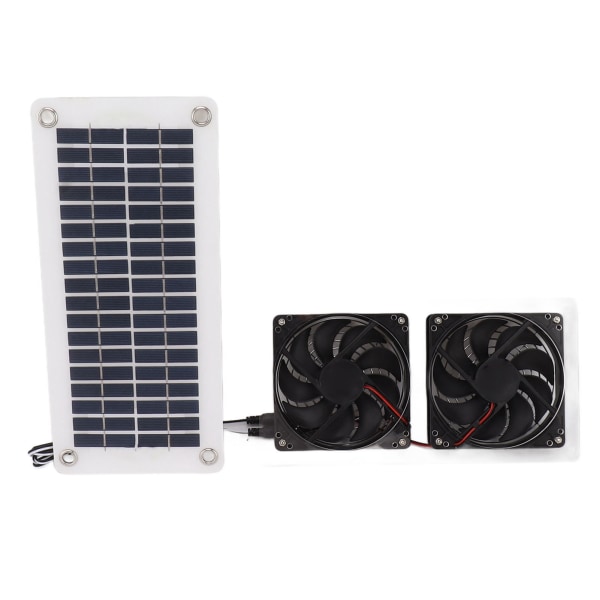 50W solpanel fläktkit solpanel med dubbla solcellsfläktar för utomhus växthus skjul kycklingstall