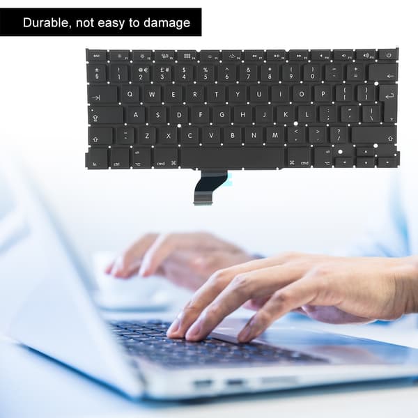 Svart ersättningstangentbord för bärbar dator, brittisk layout, passar för MacBook Pro A1502 13 tum