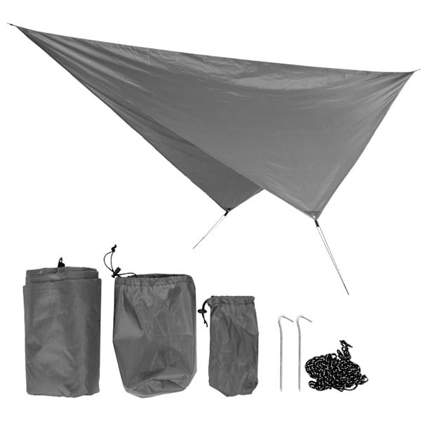 360x290cm Camping Cover Vanntett Multifunksjonell Rhombus Baldakin Strandskyggeklut Grå