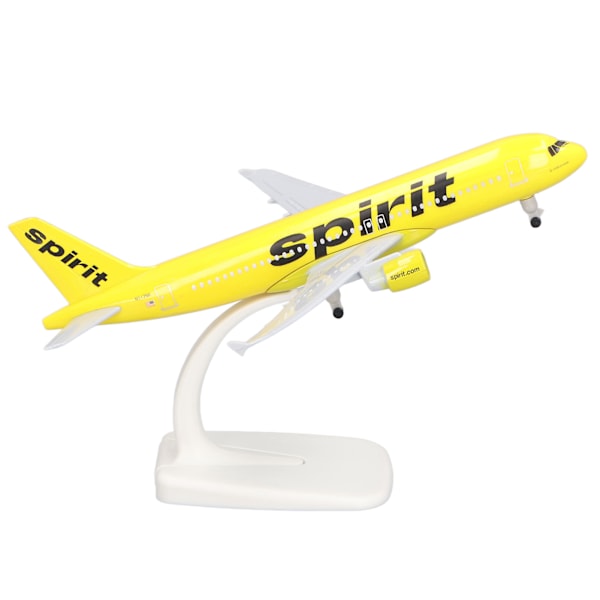 320 Alloy Flymodell Høy Stimulering Fly Dekorasjon Modell med Display Base Gul Hvit