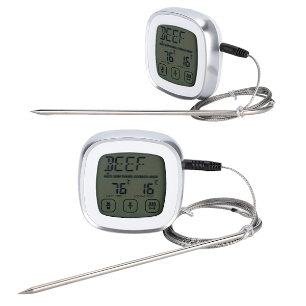 Trådløs mattermometer Elektronisk digital berøringsskjerm med timeralarm for sukkerkoking Grill