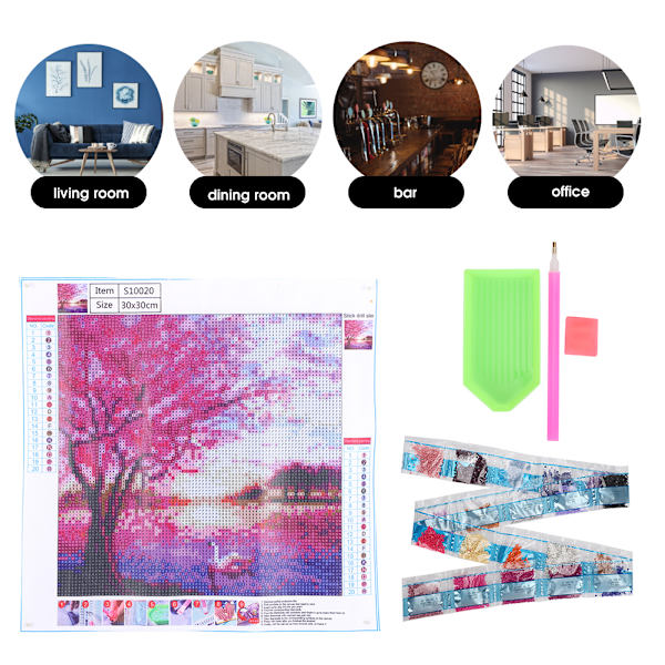 DIY 5D Diamantmålning Landskap Broderi Korsstygnshantverk Sömnadskonst Dekorativt KitS10020