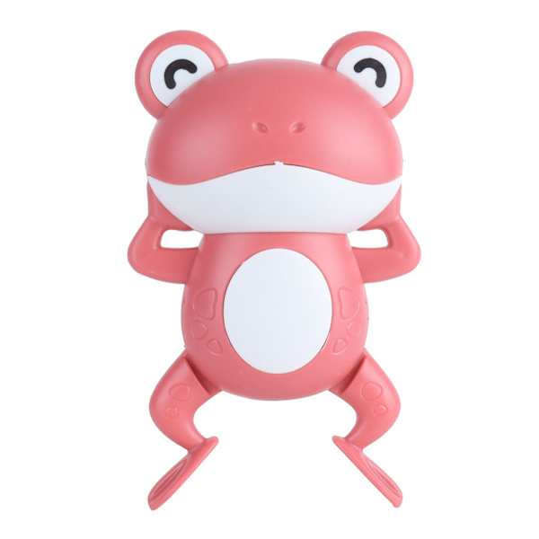 Baby Badleksaker Urverk Simning Söta Grodor Flytande Uppdragbara Badkar Leksaker för Barn (Rosa)