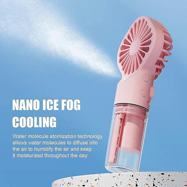 Bärbar Mist Fläkt, Mini Transparent Spray Mist Fläkt, USB Uppladdningsbar Mist Maker Med 4 Hastigheter För Hem, Kontor, Utomhus, Resor