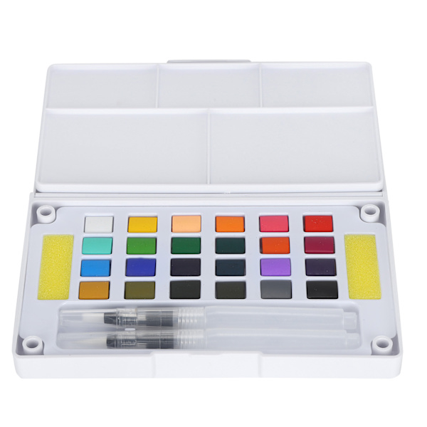 Vattenfärg Pigment Bärbar Ljus Färg Nybörjare Konstnär Vattenfärg Målarset med Penna 24 Färger