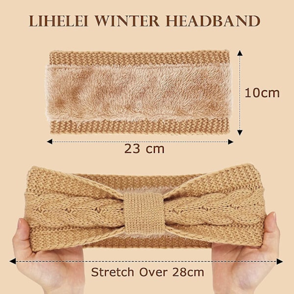4 Pakke Dame Vinter Pannebånd Fuzzy Fleeceforet Ørevarmere