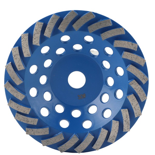 Diamond Grinding Wheel Cup 24 Teeth Blue 180mm 30# Mesh for Sanding Concrete Stone Cement