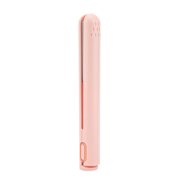 Mini 2-i-1 rettetang USB keramisk oppvarming retting krølling flatjern rose