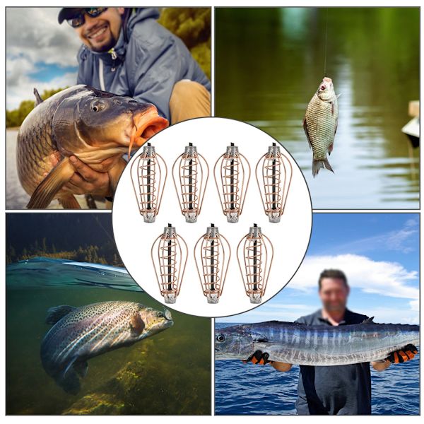 Bærbar metall fiskemater lokke agn burutstyr tilbehør med vektkobber farge 20g (7 stk)