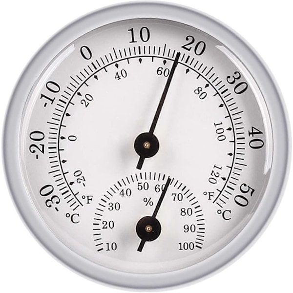 Hygrometer Termometer, Fugtighedssensor Monitor Detektor Målinger, Analogt Termometer Anvendt i Indendørs/Udendørs Patio Vådt Miljø