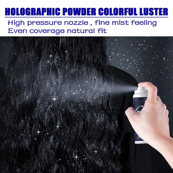 60 ml skinnende glitterspray Glitterspray til kvinder Glitterpulver Makeupspray Hår- og kropsglitterspray