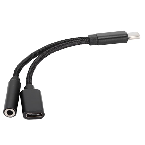 Puhelinääniadapteri Type C - 3,5 mm latauskuulokeadapteri 2-in-1-muunnin Xiaomi/HuaweiBlackille