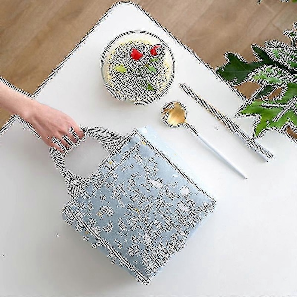 Isolerad Lunchväska Dragsko Kylväska Handburen Bekväm Återanvändbar Matlåda Zekai Varm Dag-blå