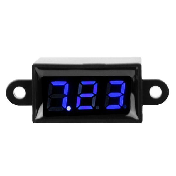 Digital voltmeter 0,28 tommer to-leder DC 3,0-30V LED-skjermspenningsmåler Vanntett (blå)