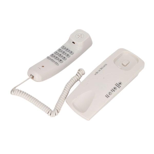 KXT1042 Vægtelefon Kablet fast telefon med Mute-genopkaldsfunktion Distributionsinterface Ovalt knapdesign (hvid)