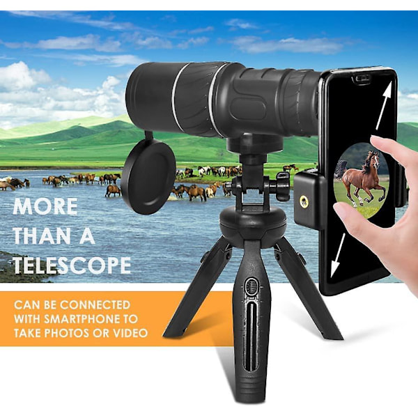 Mini sort teleskop: Høj zoom til vandreture, camping og rejser