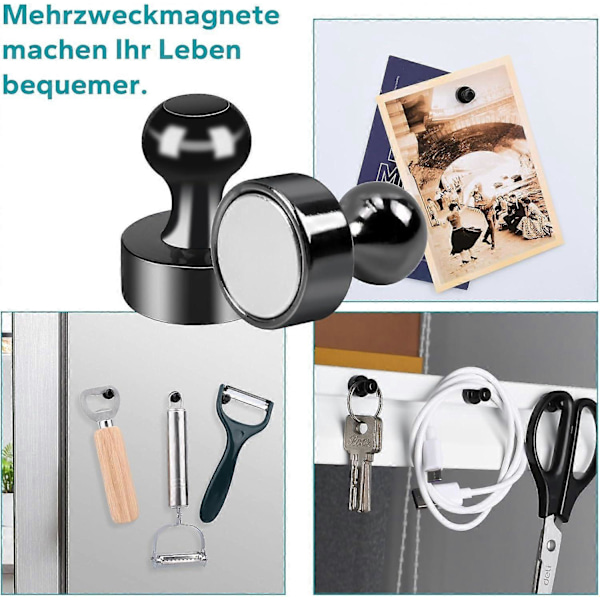 12 kpl Neodyymimagneetti Jääkaappimagneetit Magneettiset nastat, 12 x 16 mm Pienet magneetit Pyöreät vahvat jääkaappimagneetit (musta)