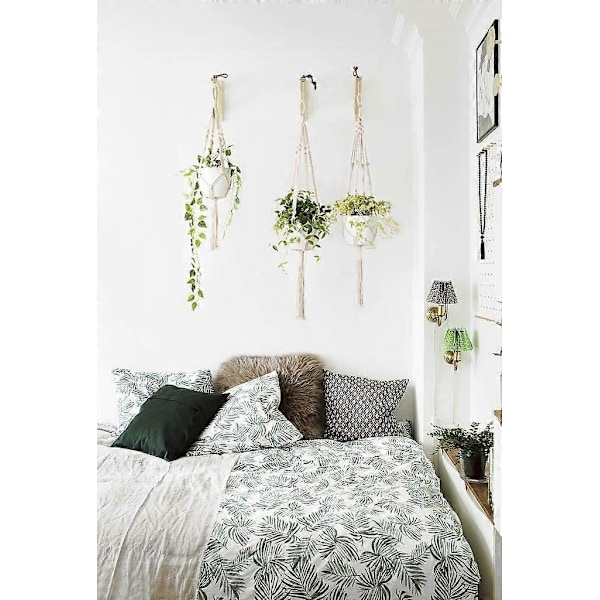 2 st Hängande Korg Rep Växthängare Makramé Hängande Korg Växthängare Bomull Blomkruka Hängande Dekoration Trädgårdsrum Växthållare 105cm