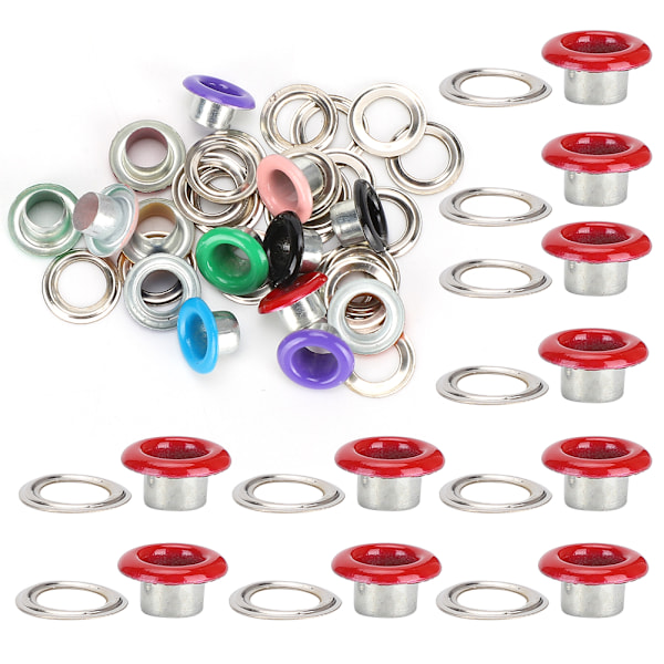 500 Set Ögle Spänne Metallisk Ögla Färg Skor Läder Väskor DIY Hantverk Knapp Nitar Verktyg 6mm
