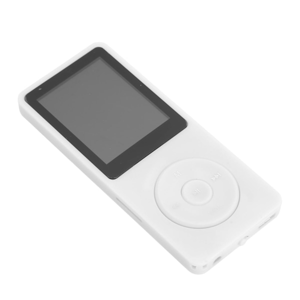 MP3-afspiller 1,8 tommer TFT HD-skærm Indbygget mikrofon FM-funktion Mini bærbar musikafspiller med øretelefon Hvid