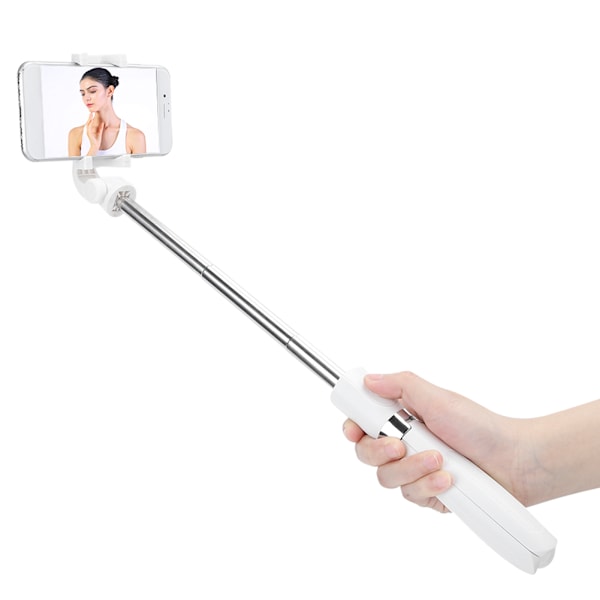 L01 Justerbar Selfie Stick med Bluetooth - Hvid