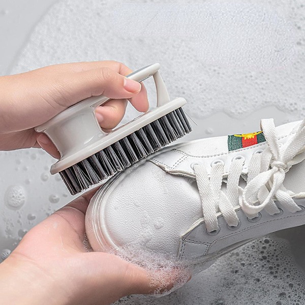 Multifunktionell Skoborste med Styva Borst, Lätt att Använda, Off-White