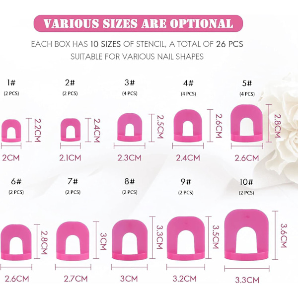 26 st Nail Polish Stencil - Nail Art Basic Tool Set