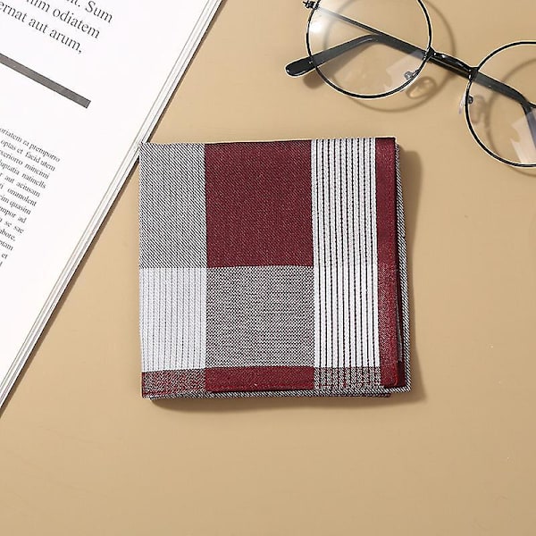Paket med 6 bomullsnäsdukar för män med 43 x 43 cm Ritningsdesign 03