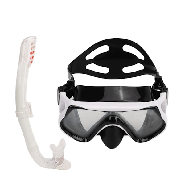 Justerbart snorklesett for voksne, snorkelbrille og pustetube, snorkleutstyr for voksne til svømmetrening, hvitt