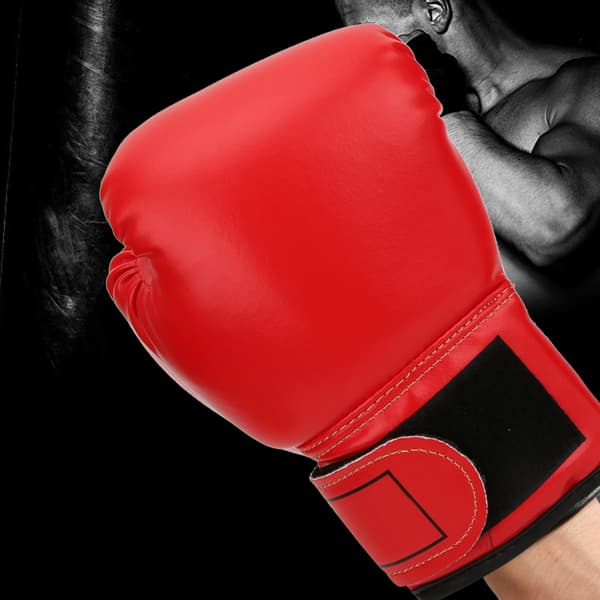 Andningsbara boxningshandskar i PU-läder för barn Sanda Sparring Sandsäck Mitts Träningsutrustning Röd