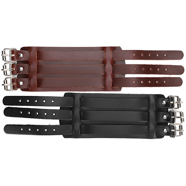 2 st Punk Armband Justerbara Konstläder Armband Manschett Armband Tillbehör