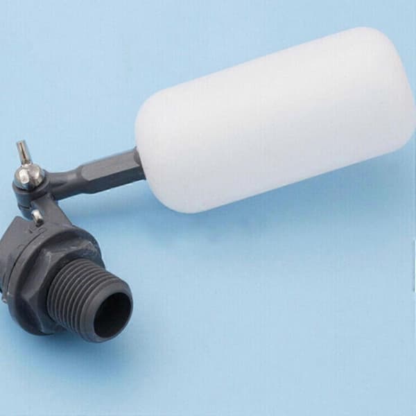 Mini stabil flottörkulventil 1/2 tum plastflottörventil med justerbar arm för dammar boskap vattenbruk White